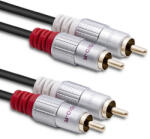 Qoltec 52337 audio kábel 2 M 2 x RCA Fekete (52337)