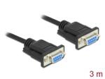 Delock 86606 soros kábel Fekete 3 M RS-232 Sub-D9 (86606)