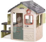 Smoby Căsuța de joacă cu masă de picnic pentru copii Jura Lodge Life Smoby cu hrănitoare pentru păsări, extensibilă, cu filtru UV, recomandată de la 24 luni (SM810304-M) Casuta pentru copii