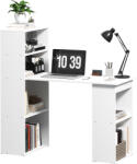 HomCom Masa Birou Birou Calculator, 2 Rafturi, 5 Rafturi, 120 cm x 55 cm x 120 cm, Alb | Aosom Romania (836-069V90WT)