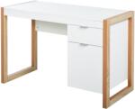 HomCom Birou de Lucru Spațios cu Sertar Dulap Picioare în Formă de Cadru de Stil Modern 112, 5x50x75, 5 cm Alb | Aosom Romania (836-162)