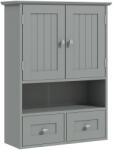Kleankin Dulap suspendat pentru baie, dulap de toaletă, cu uși, raft, 2 sertare, 50, 8l x 17, 8P x 66H cm, gri | Aosom Romania (837-357V80GY)