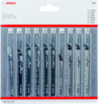 Bosch 10 részes szúrófűrészlap-készlet, vegyes, fa vágásához 1xT119BO, 1xT119B, 1xT111C, 1xT244D, 2xT144D, 1xT101AO, 2xT101B, 1xT101D (2607011169)
