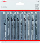 Bosch 10 részes Clean for Wood, szúrófűrészlap- készlet 1xT101AO, 2xT101B, 1xT101BR, 1xT101D, 1xT101AOF, 2xT101BF, 1xT101BRF, 1xT144DP (2607011172)