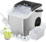 HOFFMANS Masina de gheata HOFFMANS HM-9813, 120 W, Rezervor de apa 1.3 l, 12kg 24h, Creaaza cuburi intre 6 - 12 minute, Marimi variabile ale cuburilor de gheata, Auto-curatare, Argintiu (HM-9813)