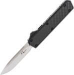 Golgoth G11C1 Negru. Cuțit automat OTF lamă oțel D2 mâner aluminiu negru și fibră de carbon