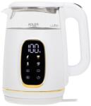 Adler AD 1305 WG, 2200 W, 1, 7 л, Сензорно управление, Филтър за люспи, Пластмаса-стъкло, Бяло-Арани, Електрическа кана (AD 1305 WG)