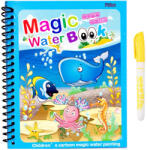 SmartWiz Carte de colorat cu apa Magic Book , Reutilizabila, plina de culori vibrante si animale subacvatice Carte de colorat