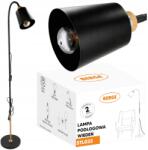 BERGE Álló Padló Lámpa Fekete 1xE27 Led Bécs Olvasáshoz (Lampka Stojaca Podłogowa LED 1xE27 150cm)