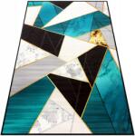 Decorator Home Nappali Szőnyeg 160x230 Modern Zöld Türkiz Nagy Mosható Szőnyeg (DYWAN DO SALONU 160x230 PODGUMOWANY TURKUSOWY)