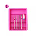  Set 6 Capete de Freză Pink R02 - Diamant & Ceramic | Pentru Cuticule, Îndepărtare Gel & Pedichiură (R02)