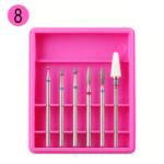 Everin Set 6 Capete de Freză Pink R08 - Bituri Diamant & Ceramic pentru Cuticule și Îndepărtare Gel (R8)