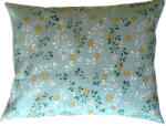  Nagypárna huzat/krepp/ 70x90cm zsályazöld alapon sárga virágok