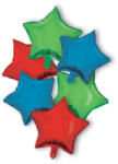  Csillag Red Blue Green Star fólia lufi 6 db-os szett 46 cm (PNN92448) - kreativjatek