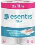  Papírtörlő konyhai 2 rétegű átmérő: 10, 2 cm 50 lap/11 méter/tekercs 2 tekercs/csomag Esentis Clean_CPBC027 fehér (CPBC027)