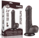 Lovetoy Dildo realist 2 straturi cu ventuza Lovetoy negru 18, 3 cm Dildo