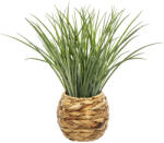 Brius Planta decorativa atmosphera iarba in ghiveci impletit, 50x49 cm, aspect realist, maro natur (JJ-168588)