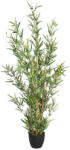 Brius Planta artificiala bambus cu ghiveci, poliester, frunzis aerisit aspect natural, fara intretinere, 65x56x120 cm, verde (JJ-110342)