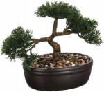Brius Bonsai artificial Atmosphera in ghiveci ceramic cu pietricele decorative, 23 cm, verde (JJ-103379)