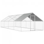 Brius Cotet tarc pasari otel galvanizat cu plasa 4x2.5 cm, acoperis polipropilena, 4 arcade, 600x300x195 cm (TUN-4047)