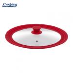 Heinner Capac Sticla Cu Margine Din Silicon Ajustabila Pe 3 Dimensiuni 28/30/32 Cm, Rosu, Cooking By Heinner