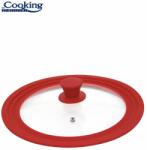Heinner CAPAC STICLA CU MARGINE DIN SILICON AJUSTABILA PE 3 DIMENSIUNI 28/30/32 CM, COOKING BY HEINNER (mix 2 culori in bax - 3 gri, 3 rosii)