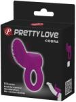 LyBaile Inel vibrator pentru penis cu stimulator clitoridian Pretty Love Cobra mov Inel pentru penis