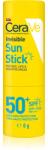 CeraVe Invisible Sun Stick SPF 50+ stick de protecție solară SPF 50+ 8 g