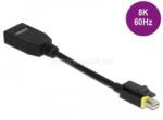 Delock Mini DisplayPort 1.4 DisplayPort adapter retesszel záró funkcióval 8K 60 Hz (DL65978) (DL65978)