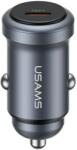 USAMS CC321 autós töltő - alumínium, 30W PD, USB-C tarnish