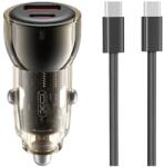 XO CC60 Autós Töltő szett 3A 60W USB-A/USB-C foglalatokkal + USB-C/USB-C kábellel a csomagban - coolmobile