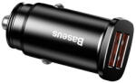 Baseus Square autós szivargyújtó gyorstöltő, 2xUSB, 30W, fekete