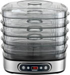 Heinner FreshDehydrate HFD-K380SSBK élelmiszer-aszaló, 320-380W, 5 rozsdamentes acél tálca, LED kijelző