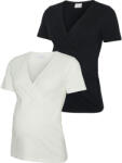 Mamalicious Set 2 tricoutri de gravide, mânecă scurtă, alb/negru negru, alb / negru / zăpadă (14BA09)