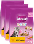 Whiskas WHISKAS Junior 3x1, 4 kg - száraz eledel cica macskáknak, finom csirkével