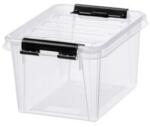 SMARTSTORE Cutie de depozitare, plastic, 1, 5 l, mânere negre, SMARTSTORE "Classic 1.5", transparentă