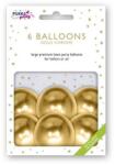 PUKKA PAD Balon, 30 cm, PUKKA PAD, auriu metalizat, 6 buc
