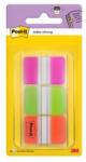 3M Semne de carte, plastic, ranforsate, 3x22 coli, 25x38 mm, 3M POSTIT, mix, 66 coli