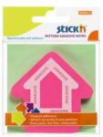 STICK N Blocnotes autoadeziv, săgeată, 70x70 mm, 50 de coli, STICK N, magenta, 50 de coli