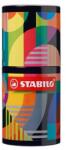 STABILO Set de markeri, cutie cilindrică metalică, 0, 4 mm, STABILO "point 88 ARTY", 45 de culori diferite, 45 buc