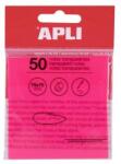APLI Blocnotes autoadeziv, transparent, impermeabil, 75x75 mm, 50 de coli, APLI, roz, 50 de coli