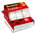 3M Dispenser bandă adezivă, manual, 19 mm x 7, 5 m, 3M SCOTCH "Crystal", promoție 2+1, 3 buc