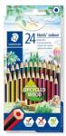 STAEDTLER Creioane colorate, set, hexagonale, STAEDTLER "Noris Colour 185", 24 de culori diferite, 24 buc