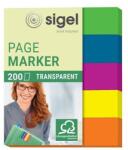Sigel Semne de carte, plastic, 5x40 coli, 12x50 mm, SIGEL "615", mix, 200 coli