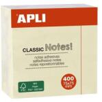 Apli Blocnotes autoadeziv, 75x75 mm, 400 de coli, APLI, galben, 400 de coli