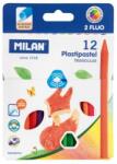 MILAN Creioane MILAN triunghiulare plastic 10 buc + 2 buc Fluo