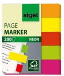 Sigel Semne de carte, hârtie, semne de carte 5x40, 12x50 mm, SIGEL „Neon Mini, amestec de culori, 200 de coli