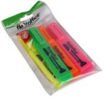 FlexOffice Evidențiator, set, 1-4 mm, FLEXOFFICE "HL05", 4 culori diferite, 4 buc