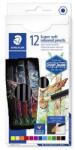 STAEDTLER Creioane colorate, set, hexagonale, STAEDTLER "149 C", 12 culori diferite, 12 buc