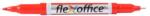 FlexOffice Marker permanent, 0, 4/1, 0 mm, conic, față-verso, FLEXOFFICE "PM01", roșu